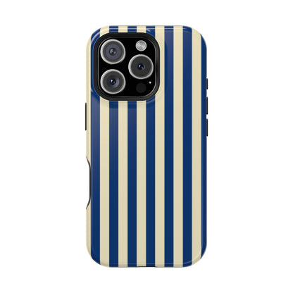 Summer Stripes Case in Butter Yellow + Dark Blue