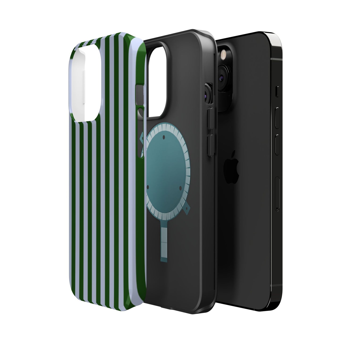 Summer Stripes Case in Forest Green + Baby Blue