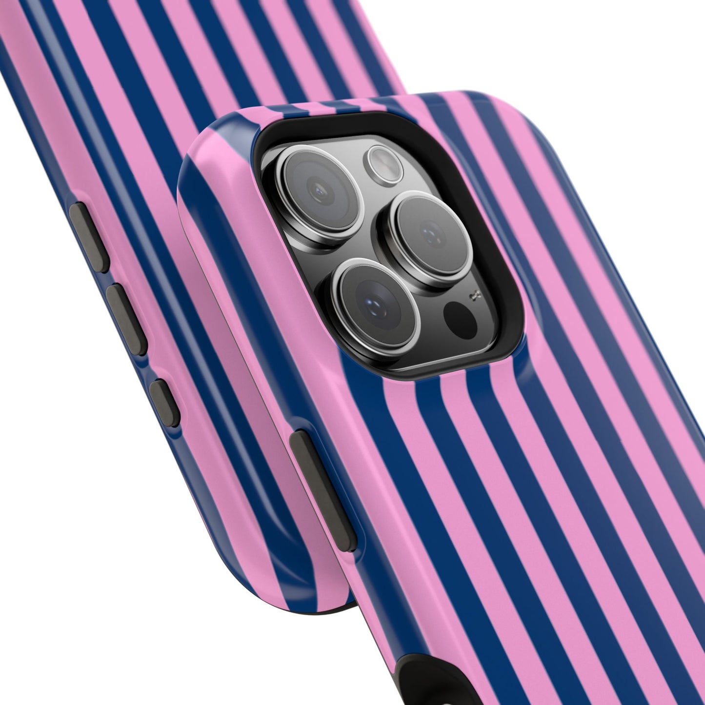 Summer Stripes Case in Dark Blue + Poppy Pink