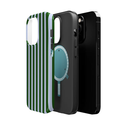 Summer Stripes Case in Forest Green + Baby Blue
