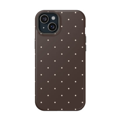 Polka Pop Case in Espresso Brown + Off White