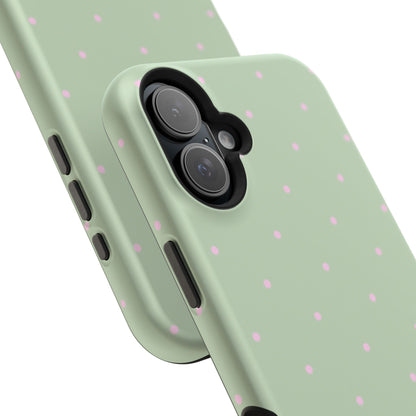 Polka Pop Case in Mint Green + Princess Pink