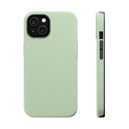 Polka Pop Case in Mint Green + Princess Pink