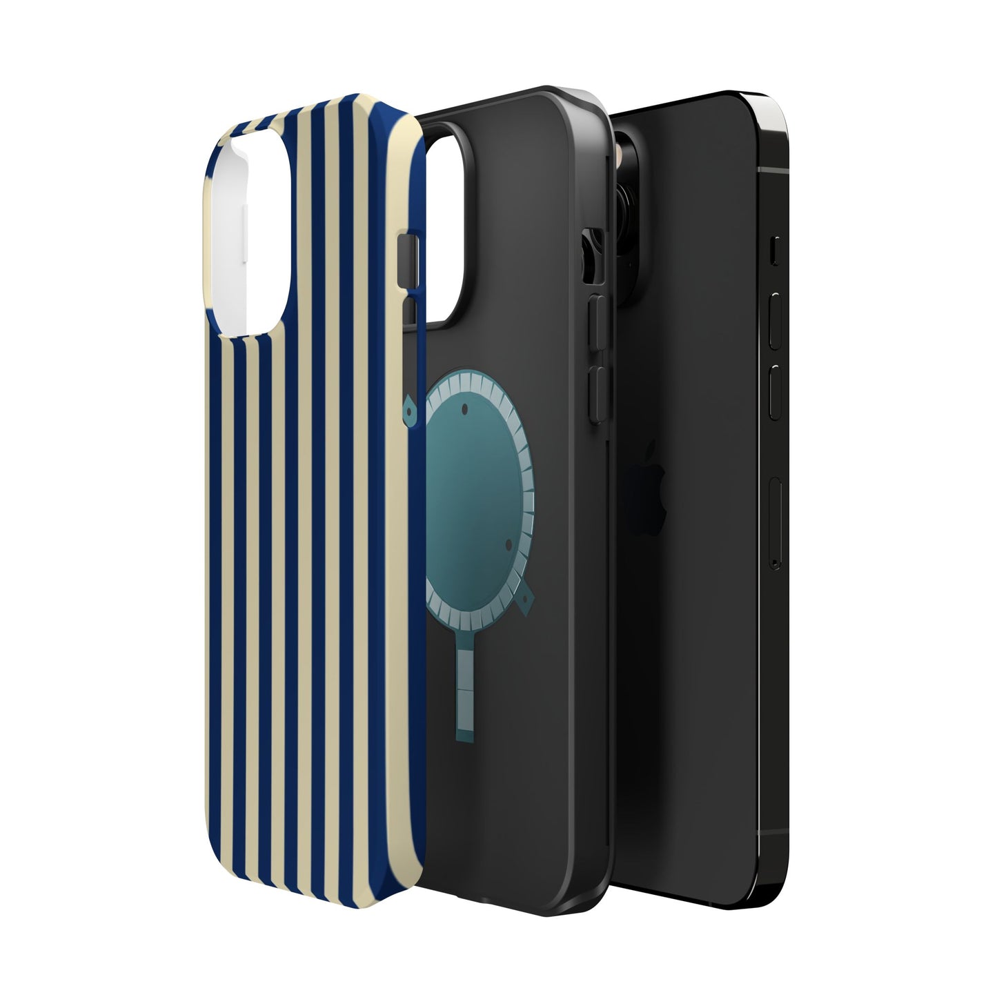 Summer Stripes Case in Butter Yellow + Dark Blue