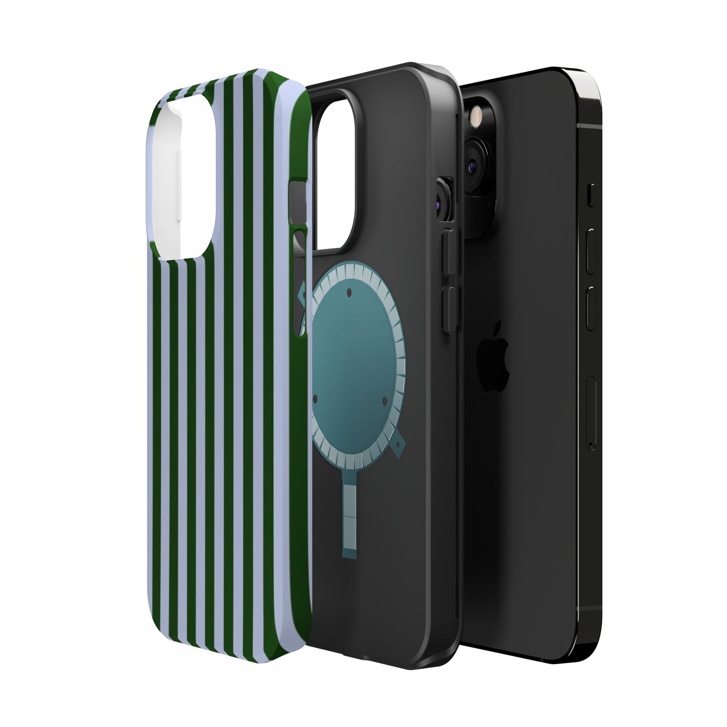 Summer Stripes Case in Forest Green + Baby Blue