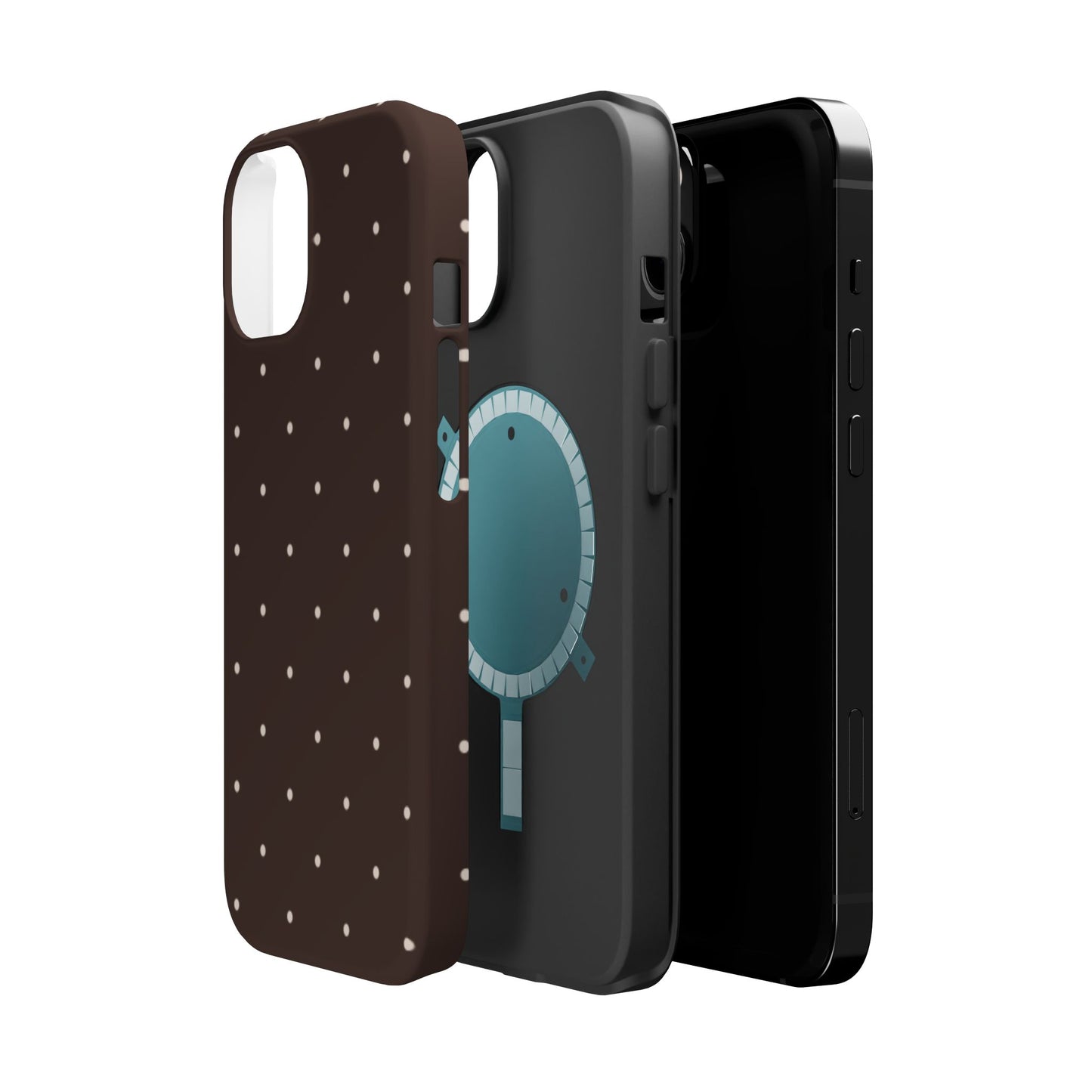 Polka Pop Case in Espresso Brown + Off White