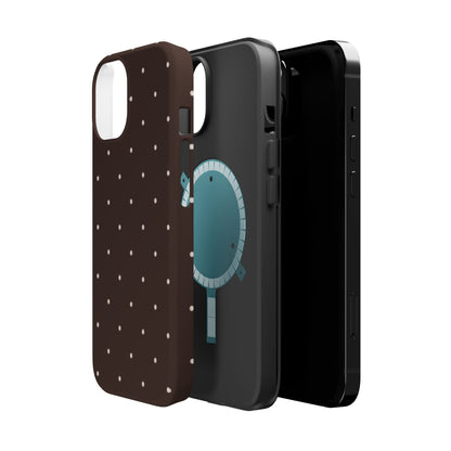 Polka Pop Case in Espresso Brown + Off White