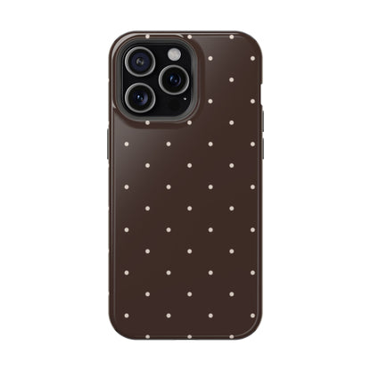 Polka Pop Case in Espresso Brown + Off White