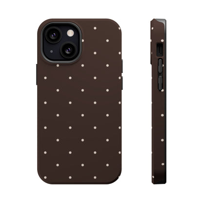 Polka Pop Case in Espresso Brown + Off White