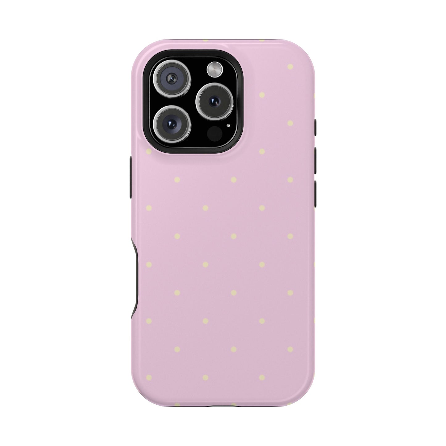 Polka Pop Case in Soft Pink + Butter Yellow