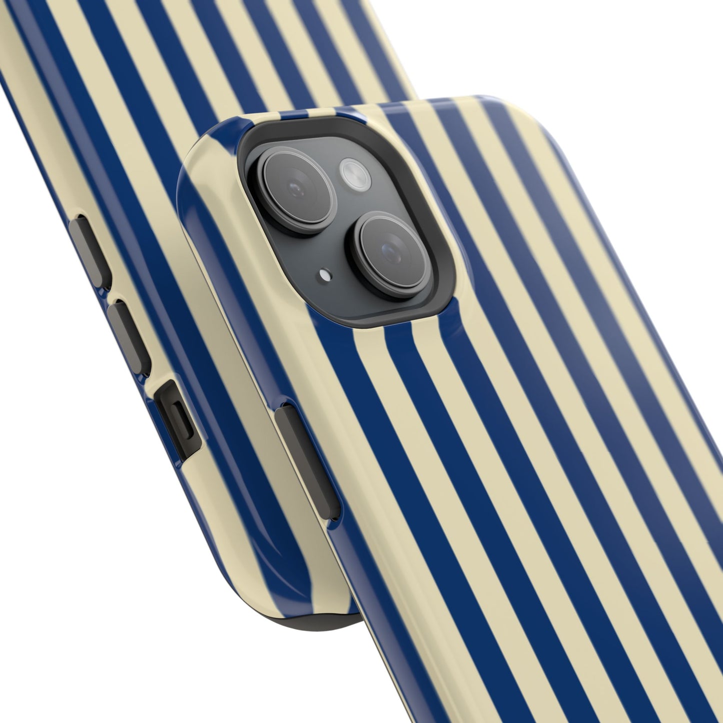 Summer Stripes Case in Butter Yellow + Dark Blue