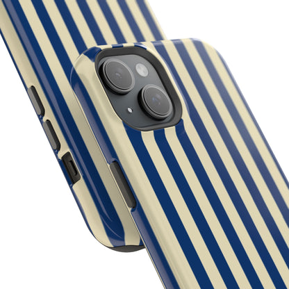 Summer Stripes Case in Butter Yellow + Dark Blue