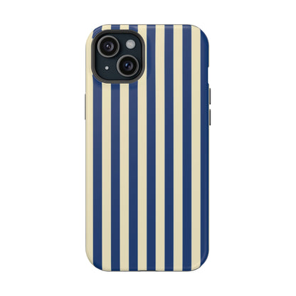 Summer Stripes Case in Butter Yellow + Dark Blue