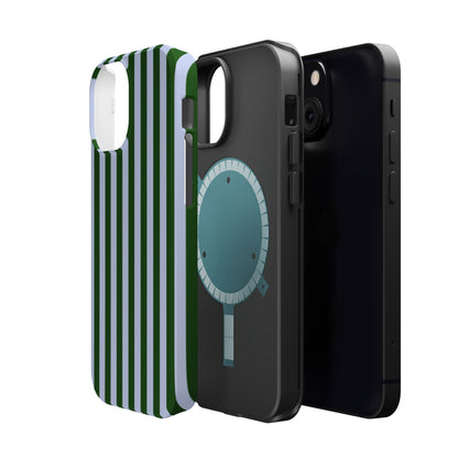 Summer Stripes Case in Forest Green + Baby Blue