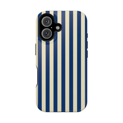 Summer Stripes Case in Butter Yellow + Dark Blue