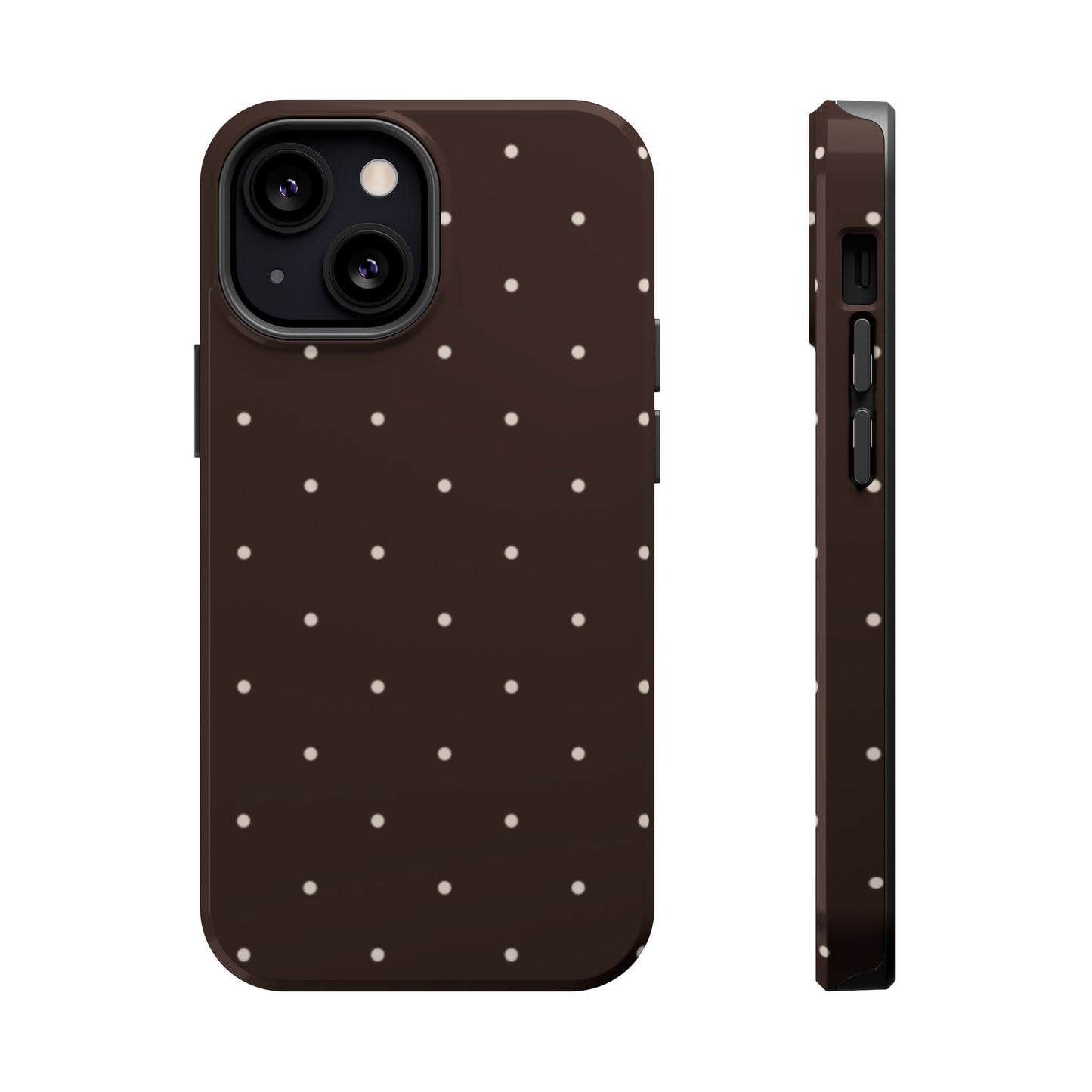 Polka Pop Case in Espresso Brown + Off White