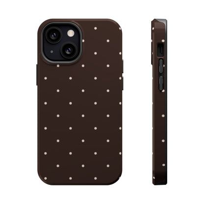 Polka Pop Case in Espresso Brown + Off White