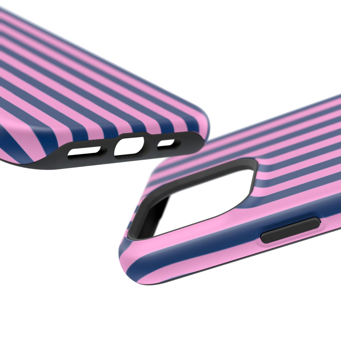 Summer Stripes Case in Dark Blue + Poppy Pink