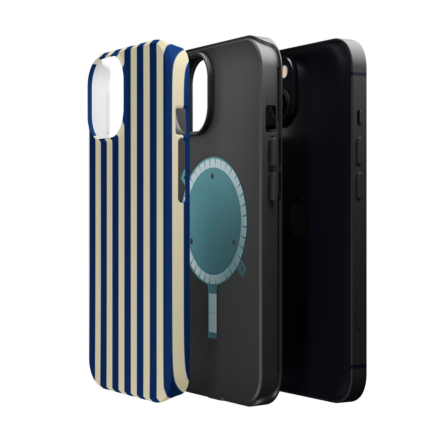 Summer Stripes Case in Butter Yellow + Dark Blue