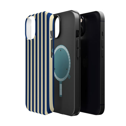 Summer Stripes Case in Butter Yellow + Dark Blue