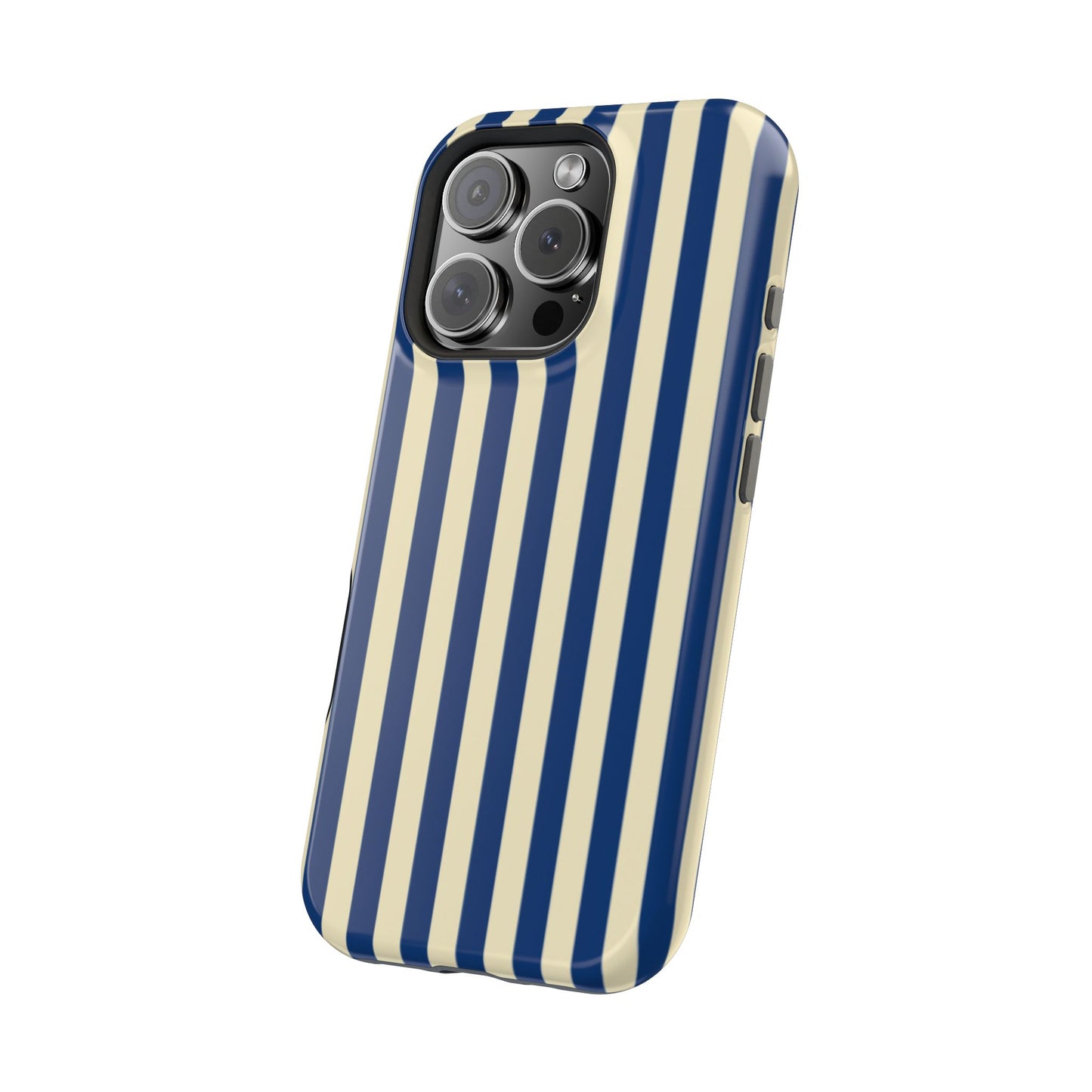 Summer Stripes Case in Butter Yellow + Dark Blue
