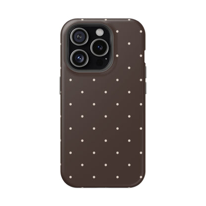 Polka Pop Case in Espresso Brown + Off White