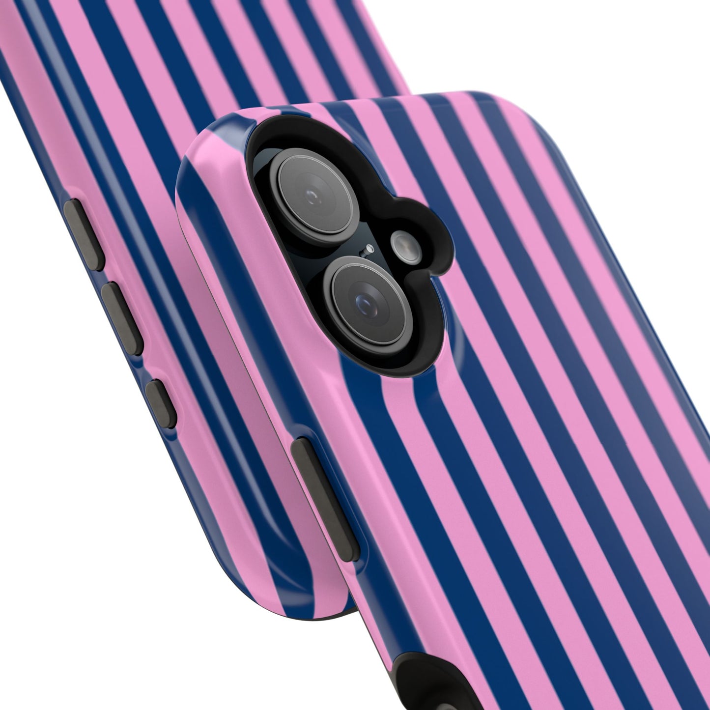 Summer Stripes Case in Dark Blue + Poppy Pink