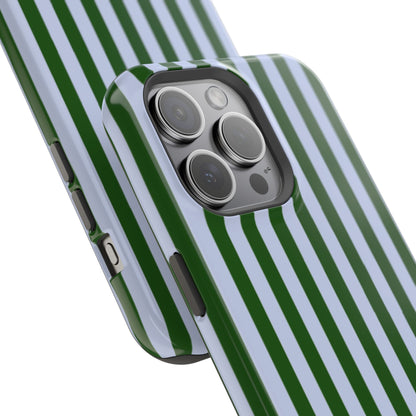 Summer Stripes Case in Forest Green + Baby Blue
