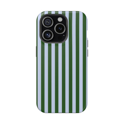 Summer Stripes Case in Forest Green + Baby Blue