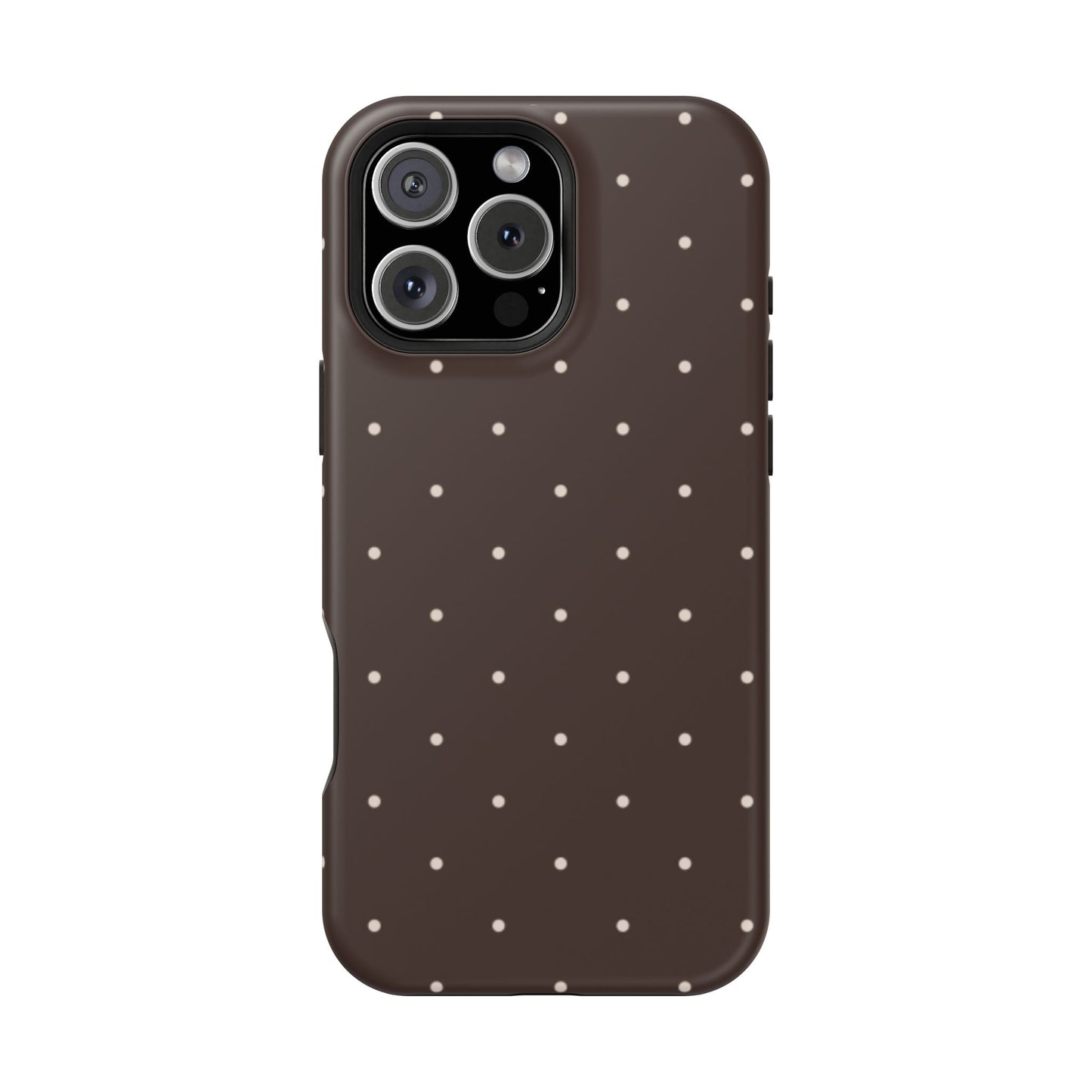 Polka Pop Case in Espresso Brown + Off White
