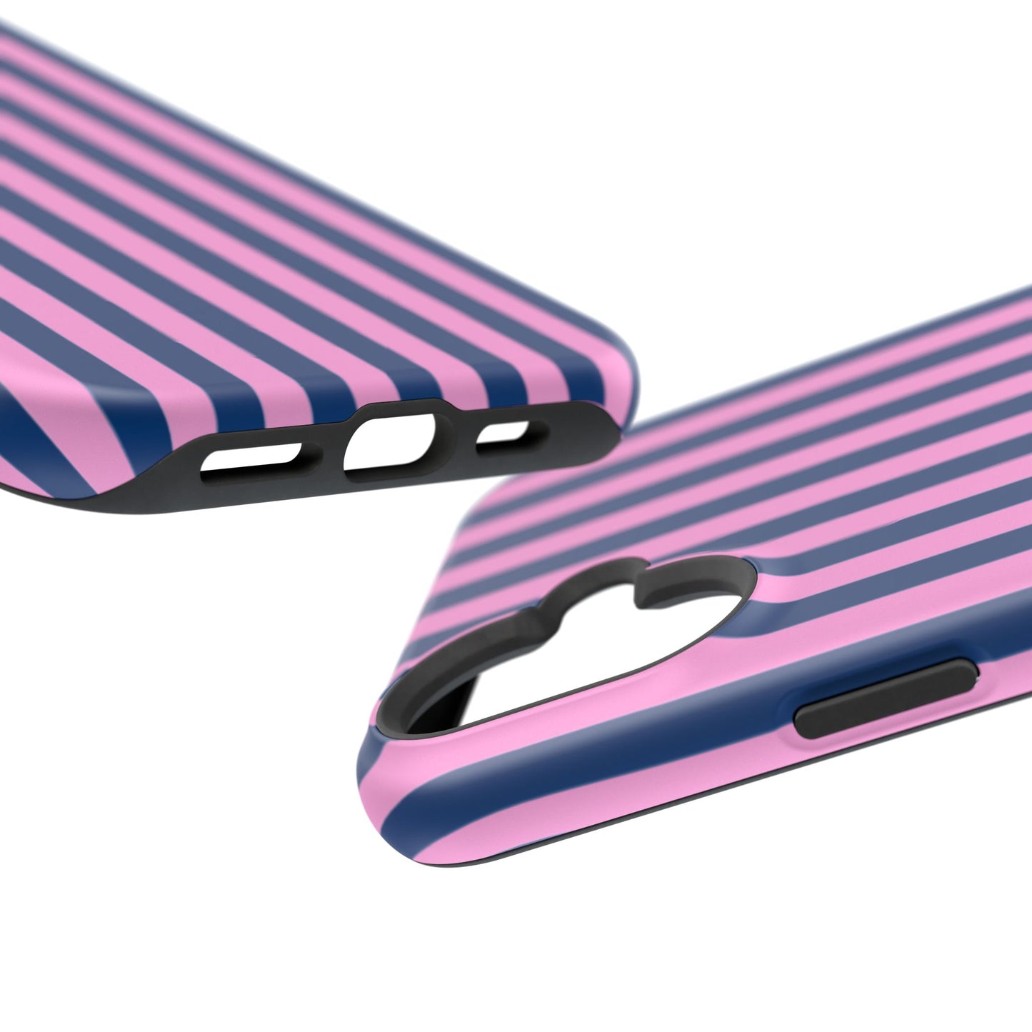 Summer Stripes Case in Dark Blue + Poppy Pink