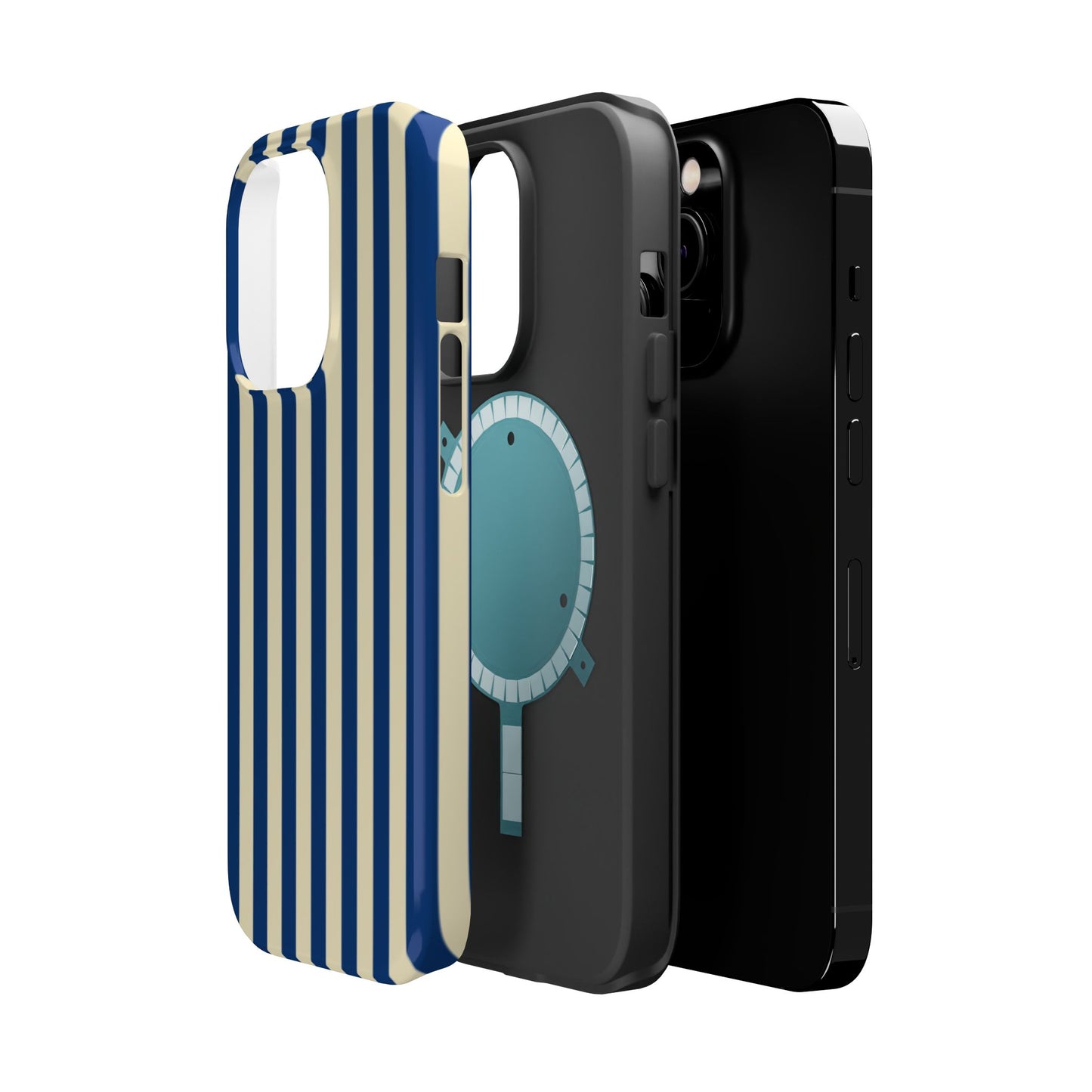 Summer Stripes Case in Butter Yellow + Dark Blue
