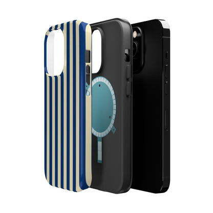 Summer Stripes Case in Butter Yellow + Dark Blue