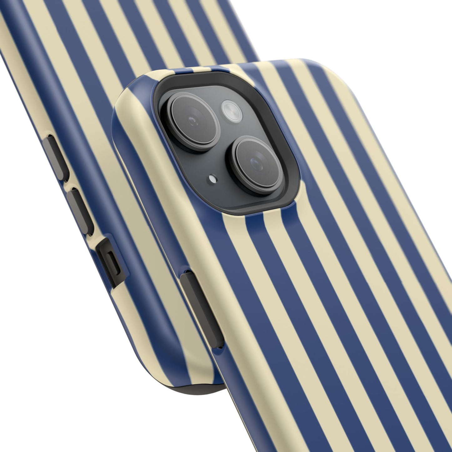 Summer Stripes Case in Butter Yellow + Dark Blue