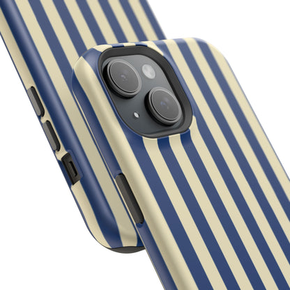 Summer Stripes Case in Butter Yellow + Dark Blue