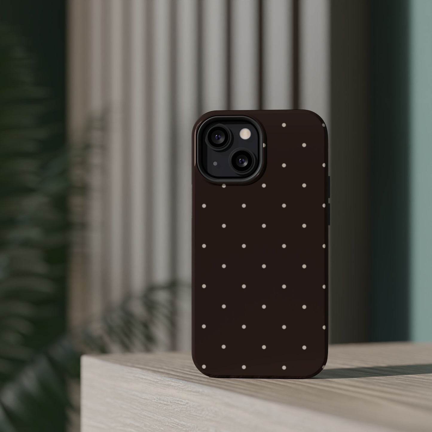 Polka Pop Case in Espresso Brown + Off White