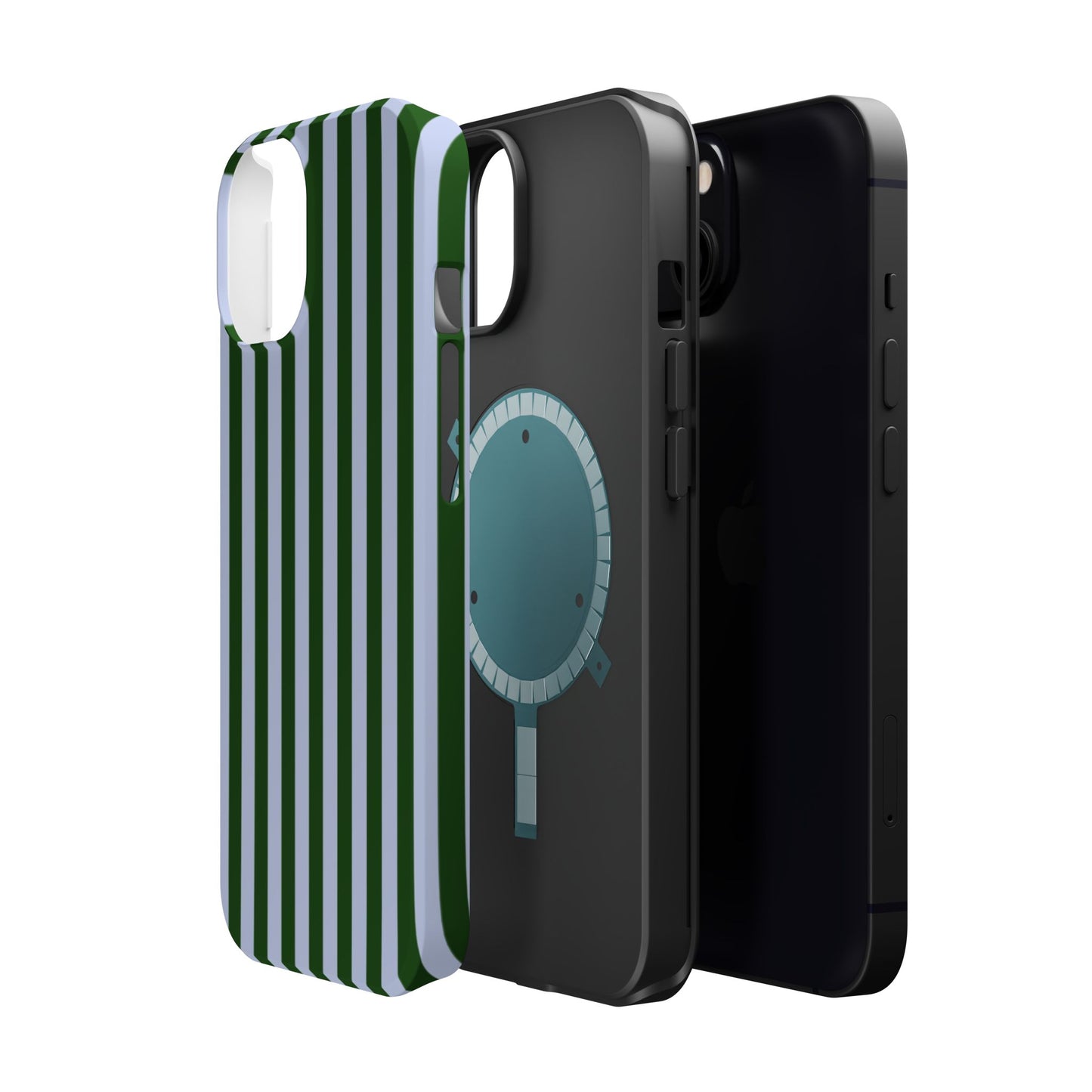 Summer Stripes Case in Forest Green + Baby Blue