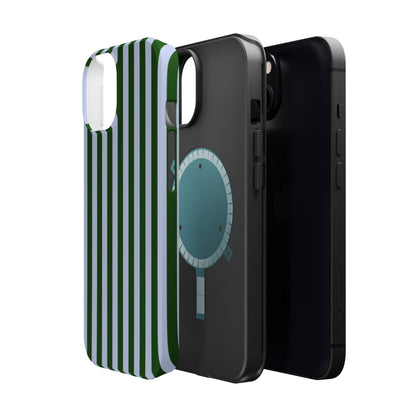 Summer Stripes Case in Forest Green + Baby Blue