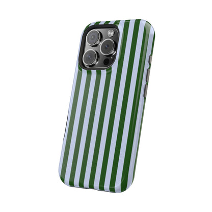 Summer Stripes Case in Forest Green + Baby Blue