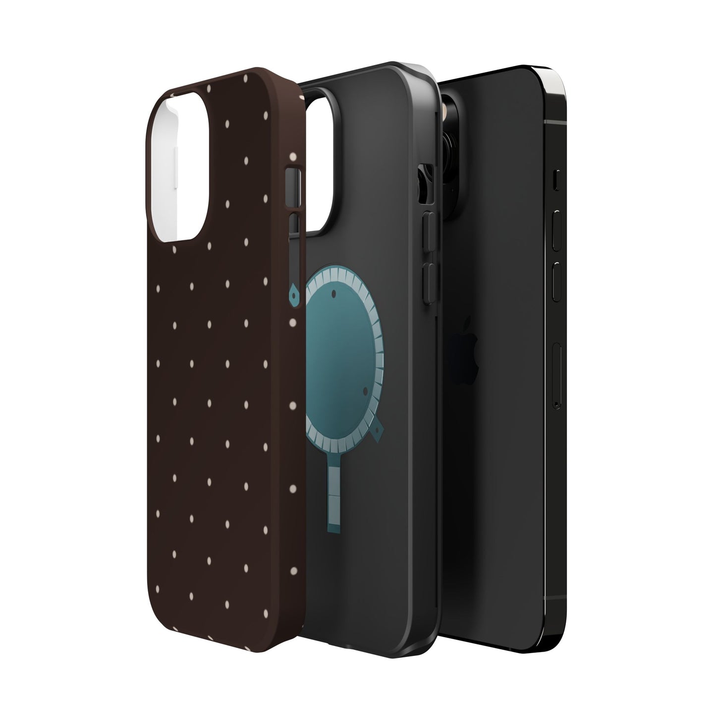 Polka Pop Case in Espresso Brown + Off White
