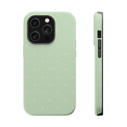 Polka Pop Case in Mint Green + Princess Pink