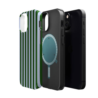 Summer Stripes Case in Forest Green + Baby Blue