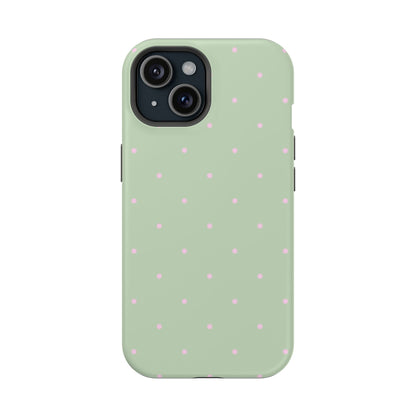 Polka Pop Case in Mint Green + Princess Pink