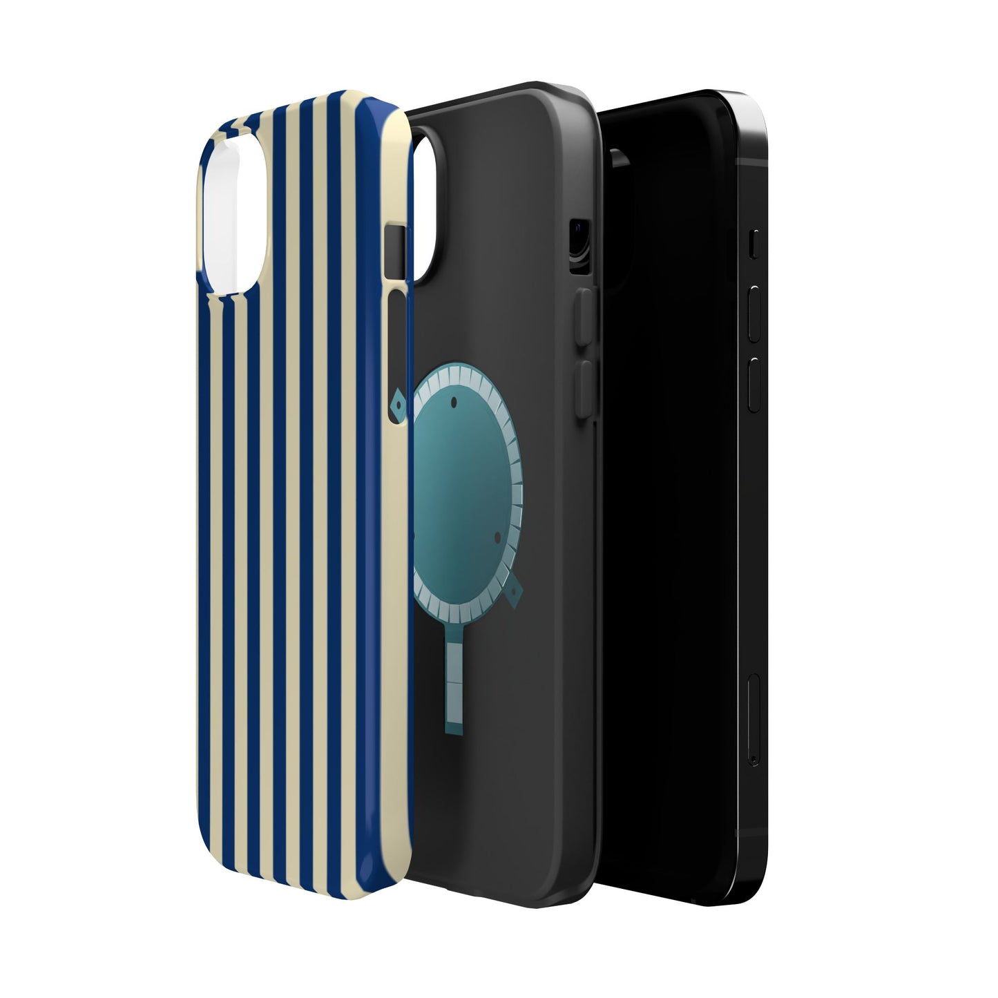 Summer Stripes Case in Butter Yellow + Dark Blue