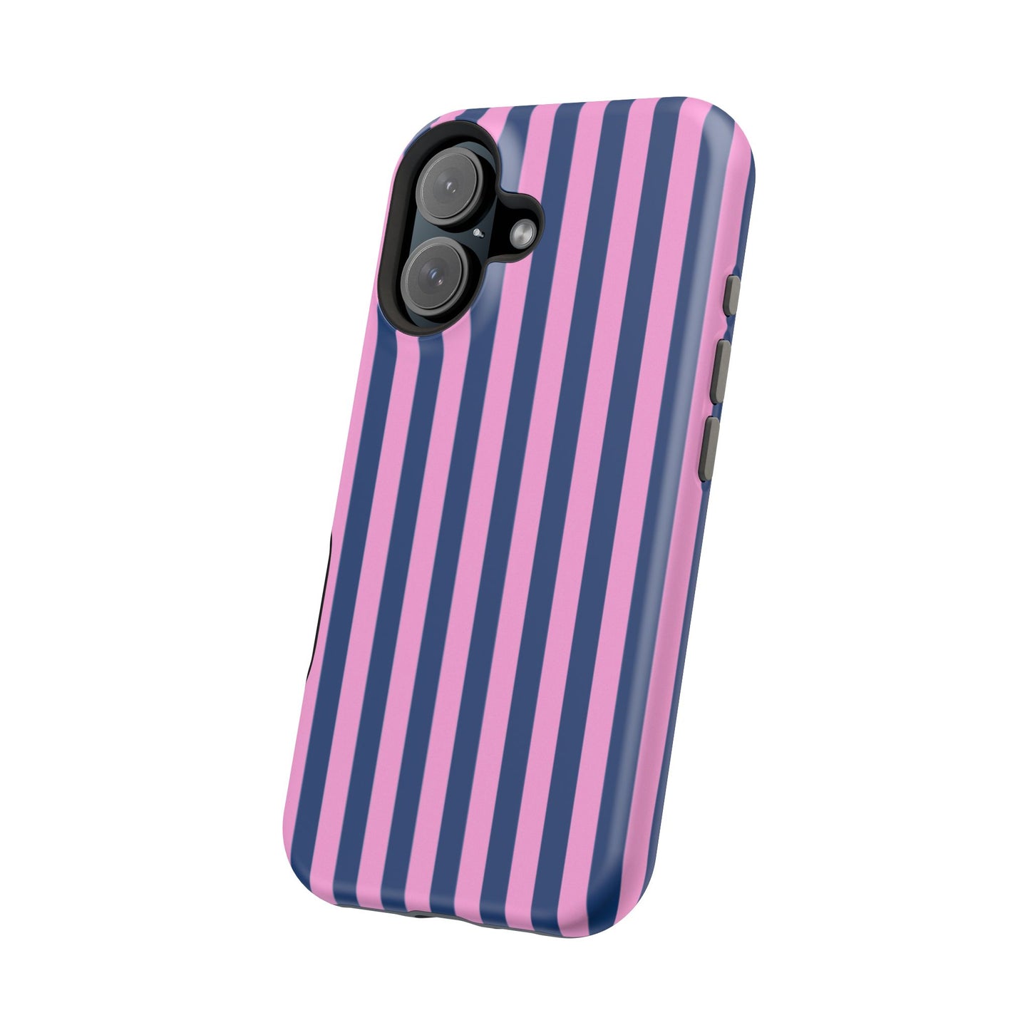 Summer Stripes Case in Dark Blue + Poppy Pink