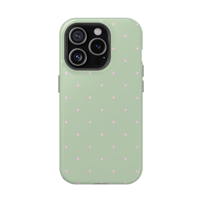 Polka Pop Case in Mint Green + Princess Pink