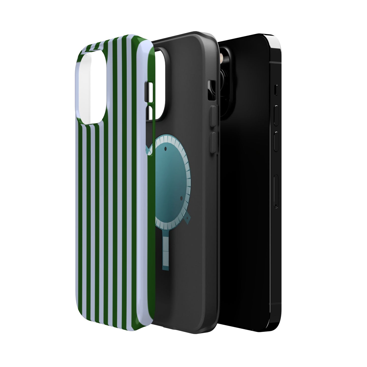 Summer Stripes Case in Forest Green + Baby Blue