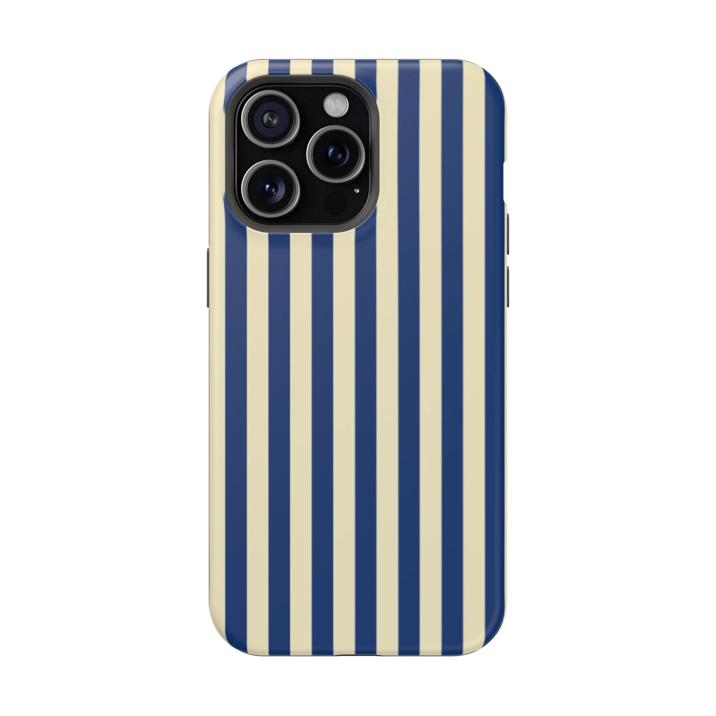 Summer Stripes Case in Butter Yellow + Dark Blue