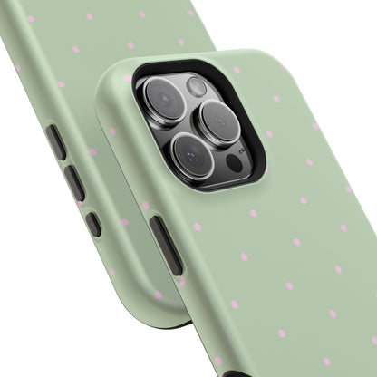 Polka Pop Case in Mint Green + Princess Pink