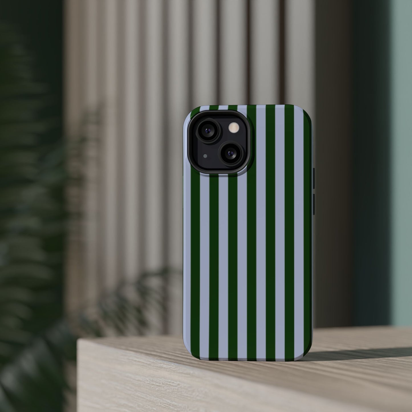 Summer Stripes Case in Forest Green + Baby Blue